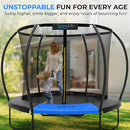 SereneLife 8FT 10FT 12FT 14FT Outdoor Trampoline for Kids - Recreational Backyard Trampoline with Curved Safety Poles and Net Enclosure- ASTM Approval for Kids Adults by TinyTreasures Baby Boutique