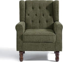 UIXE High Back Accent Chair, Upholstered Armchair in Fabric for Living Room, Retro Wingback Arm Chair Comfy Single Sofa Bedroom Reading Seat with Solid Wood Legs - Green by CozyNest Decor