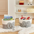 Adorable Small Elephant Cotton Rope Basket - Gift Empty Baskets - Toy Storage Basket, Woven Basket for Baby Essentials, Decorative Woven Basket for Nurseries and Playrooms (11"x7") by TinyTreasures Baby Boutique