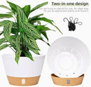 QCQHDU 2 Pack Hanging Planters for Indoor Outdoor Plants, 10 Inch Hanging Baskets Flower Pots with Reservoir Tray & Visible Water-Level by CozyNest Decor