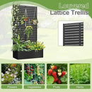 Trellis for Climbing Plants Outdoor，Mental Garden Bed with Drainage Holes Outdoor Privacy Screen Design Tall planters for herb Flower Vegetables 73"x35"x16", Black-Louvered by GreenHaven Gardens