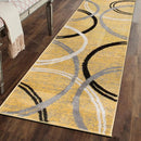 Rugshop Modern Wavy Circles Design Runner Rug 2' x 7'2" Yellow by TinyTreasures Baby Boutique