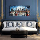 Brooklyn Bridge Wall Decor for Living Room City Canvas Wall Art for Office Blue and Black Bedroom Wall Art 24 x 48 Inch by CozyNest Decor