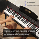 Digital Piano Keyboard for Beginners,Full Size 88 Key Semi-Weighted Keyboard Electric Piano with Stand,Power Adapter,Sheet Music Stand,Pedal,Headphone,USB-MIDI Compatibility,Wood Black by TinyTreasures Baby Boutique
