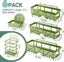 Veken Rustproof & Waterproof Shower Caddy 6-Pack, No Drilling Adhesive Shelves Rack with Soap Holder, Large Capacity Bathroom Organizers and Storage, Wall-Mounted Kitchen & Home Decor by CozyNest Decor