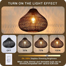 Karjear Black Rattan Chandelier, 16.5 inch Large Wicker Pendant Lights Fixture Hand-Woven Basket Hanging Light for Dining Room Kitchen Island Living Room by GreenHaven Gardens