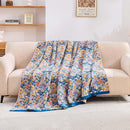 Boho Throw Blanket for Bed, 100% Cotton Soft Rustic Quilt Fall Blanket, 90"x98" Floral Printed Farmhouse Decor Bed Blankets, All Season Rustic Reversible Bohemian Throw Quilt by CozyNest Decor