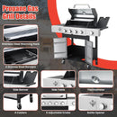 HYCHIKA 4-Burner Propane Grill with Sear & Side Burner, 46790 BTU Gas Grill with Griddle Pan & Enameled Cast Iron Grates, BBQ Grill with 439 Sq. In. Grilling Area for Outdoor, Patio, Backyard Babecue by GreenHaven Gardens