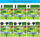 Solar Bird Bath Fountain Pump with 6 Nozzle and Anti-Collision Pole,1.4w Solar Powered Free Standing Floating Water Pump for Fish Tank, Pond, Pool, Garden and Outdoor by GreenHaven Gardens