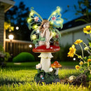 Solar Fairy Garden Decor Flower Fairies Mushroom Figurines with Snail Decor Gifts for Women Mom Miniature Fairy Figurine for Lawn Garden Patio Yard Decorations Outdoor Statue by CozyNest Decor