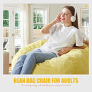 Hobestluk 3.5FT Bean Bag Chair Adult Bean Bag Chair Large Bean Bag Chair with Filler Included Teardrop Bean Bag with Removable Cover for Bedroom Living Room - (Large, Yellow) by CozyNest Decor
