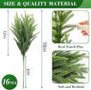 WeGuard 16 Pcs Real Touch Artificial Norfolk Pine Branches, 18 Inches Faux Cedar Pine Stem Fake Christmas Greenery Picks for Vase DIY Garland Wreath Christmas Decor Home Decor by CozyNest Decor