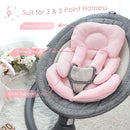 Infant Car Seat Insert for Newborn Girls Boys, Summer Mesh Baby Carseat Head Support with Strap Pads, Soft Reversible Baby Car Seat Insert Cushion Pad for Car Seat, Stroller, Bouncer, Swing, Pink by TinyTreasures Baby Boutique