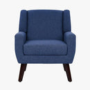 UIXE Accent Chairs Set of 2, Fabric Upholstered Armchair for Living Room, Comfy Arm Chair Single Sofa Bedroom Side Reading Seat - Flax Blue by CozyNest Decor