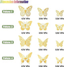 SAOROPEB 3D Butterfly Wall Decor - 48 Pcs, 4 Styles, 3 Sizes, Gold Butterfly Decorations for Birthday & Party Celebrations, Removable Stickers by CozyNest Decor