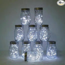 Decorman Solar Mason Jar Lights, 10 Pack 30 LED Fairy Star Firefly String Lids Lights with 10 Hangers for Patio Yard Garden Party Wedding Christmas Decoration(Jars Not Included) (10 Pack, Cool White) by GreenHaven Gardens