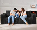 Modular Sectional Sofa 3-Seater Modular Couch with Deep Seat Memory Foam Cloud Chair with Pillows Oversized Sectional Sofa for Living Room Bedroom (Strip Grey, 3-Seater) by CozyNest Decor