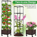Lezmarket Self Watering Tomato Planter with Trellis for Patio, 55.9" Raised Garden Bed Planter Pot with Trellis, Plant Supports and Garden Shovel for Tomatoes, Climbing Plants by GreenHaven Gardens