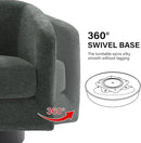 Swivel Barrel Accent Chair, Modern Round Chenille Fabric Arm Chair for Living Room, Bedroom, Comfy Club Reading Chairs for Adults（Chenille Fabric, Grey, Set of 1 by CozyNest Decor