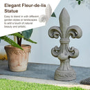 Glitzhome Fleur De Lis Garden Statue MGO Outdoor Decration, 21.25" H, Concrete Grey by GreenHaven Gardens