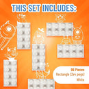 Strictly Briks Classic Bricks Starter Kit – 96 White 2x4 Building Blocks – Creative Set for Kids Ages 3+ – 100% Compatible with Major Brick Brands by TinyTreasures Baby Boutique