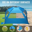 WhiteFang Deluxe Pop Up Beach Tent Sun Shade Shelter for 3-4/5-6 Person, UV Protection, Extendable Floor with 3 Ventilating Windows Plus Carrying Bag, Stakes, and Guy Lines by TinyTreasures Baby Boutique