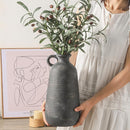 Ceramic Rustic Farmhouse Vase, 12.8" Large Rustic Black Pottery Vases Home Decor Decorative Boho Pampas Vase for Home Decor Table Living Room Decoration Shelf Mantel Enryway Kitchen by CozyNest Decor