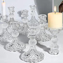 Candlestick Holders Set,12Pcs 4" H Taper Candle Holders Bulk, Clear Glass Candle Holders for Wedding, Spring Party, Romantic Dinner, Festival & Windowsill Decor by CozyNest Decor