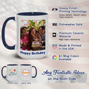 Custom Mug Upload Your Picture Personalized Coffee Mug with Photo Text Name Customized Cup Unique Ideas Gifts for Men Women Mom Dad Girlfriend Boyfriend Friend Family (Dark Blue, 15oz) by TinyTreasures Baby Boutique