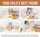Washable Hopscotch Rug for Kids | Educational ABC & Numbers Carpet for Toddler Playroom or Classroom | 4.6' x 6.5' Non-Slip Play Mat | Neutral Decor by TinyTreasures Baby Boutique
