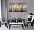 Large Framed Wall Art for Living Room Birch Tree Wall Decor Red Forest Painting Artwork Wall Decoration Nature Pictures Wall Art Fall Above Bed Wall Decor by CozyNest Decor