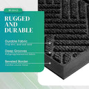Mibao Front Door Mat Outside Entrance, Durable Outdoor Indoor Mat, Low Profile Heavy Duty Doormat, Non-Slip, Traps Dirt and Moisture, Easy Clean Patio Porch Entryway Mat, 29.5" x 17", Grey by CozyNest Decor