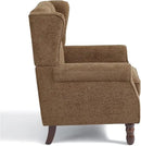 UIXE High Back Accent Chairs Set of 2, Upholstered Armchair in Fabric, Retro Wingback Arm Chair for Living Room, Comfy Single Sofa Bedroom Reading Seat with Solid Wood Legs - Brown by CozyNest Decor