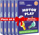Butterfly EduFields 4in1 Motor Play Science Kit Pack of 5 | Best Birthday Return Gifts for Kids Ages 5 6 7 8 9 10 11 12 | STEM Toy | Reusable & Safe | Birthday Gift for Kids Ages 5+ by TinyTreasures Baby Boutique