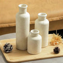 Ceramic Vases Set of 3, Whitewashed Neutral Flower Vases Home Decor, Pottery Rustic Farmhouse Decorative Vases Modern Decor for Table Mantel Entryway Bookshelf Living Room Kitchen Bedroom by CozyNest Decor
