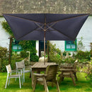 Ogrmar 6.5x10ft Patio Umbrella Rectangular Outdoor Table Umbrella with Crank & Push Button Tilt for Terrace, Backyard, Garden, Courtyard, Swimming Pool, Lawn (Navy Blue) by GreenHaven Gardens