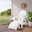 Sundale Outdoor Folding Plastic Adirondack Ottoman, All-Weather Adirondack Chair Footrest, Fade and Rust Resistant, Perfect for Outside Patio Garden Pool Yard White by CozyNest Decor