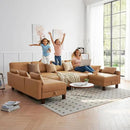 U Shape Sectionals Sofa Couch with Storage, Faux Leather 10 Seater Sofa, Big Comfy Couch, Large Sectionals for Big Space, House, Office, Tan by CozyNest Decor