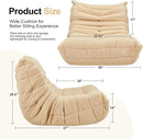 Bean Bag Chairs for Adults Giant Bean Bag Chair Memory Foam BeanBag Chair Big Bean Bag Sofa with Filler Faux Fur Fireside Beanbags Lazy Sofa for Living Room Bedroom Dorm Office (Khaki Teddy) by CozyNest Decor