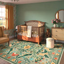 Moynesa Washable 8x10 Area Rugs for Living Room, Ultra Thin Soft Boho Bedroom Rug Stain Resistance, Low Pile Indoor Bird Pattern Sage Green Large Carpet for Nursery Dining Room Under Table by TinyTreasures Baby Boutique