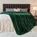 GONAAP Fuzzy Faux Fur Throw Blanket Twin Size Dark Green Super Soft Cozy Plush Fuzzy Shaggy Blanket for Couch Sofa Bed (Dark Green, Twin(60"x80")) by CozyNest Decor