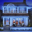 Christmas Icicle Lights Outdoor, 66Ft 640 LED Icicle Lights for Outside with 8 Modes Timers, Waterproof Plug in Twinkle String Light for Yard Eave Patio Party Holiday Decorations, Blue White by GreenHaven Gardens