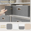 Yawinhe Fabric Storage Baskets, Foldable Closet Organizer for Shelves, Large Boxes with 3 Handles, Canvas Bins for Clothes, Grey, 12.99''Lx9.05''Wx7.87''H, 6-Pack by CozyNest Decor