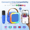 Mini Karaoke Machine for Kids Adults, Portable Karaoke Microphone Singing Speaker Bluetooth Karaoke Player with 2 Wireless Mic, Birthday Gifts for Girls Boys 4-12 Year Old, Family Home Party(DeepBlue) by TinyTreasures Baby Boutique