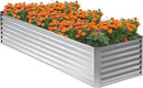 8x2x2FT Galvanized Raised Garden Bed,Planter Raised Beds-Metal Garden Box,Large Plant for Outdoor Planting, Vegetables Bed,Flower,Herb-Sliver by GreenHaven Gardens