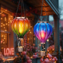 TERESA'S COLLECTIONS 2 Pack Hanging Solar Lantern Outdoor Garden Decor for Valentine ,Waterproof Plastic Hot Air Balloon Orange Flickering Flame Effect Lantern for Yard Tree,Gift for Mom,18" by GreenHaven Gardens