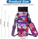 32 40 oz Water Bottle Carrier with Strap, Neoprene Water Bottle Sleeve Bag with 2 Pockets Insulated Flask Sling Holder for Walking Hiking Gym by TinyTreasures Baby Boutique