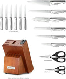 McCook® Knife Sets, German Stainless Steel Kitchen Knife Block Sets with Built-in Sharpener by CozyNest Decor