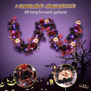SHareconn 6FT Halloween Garland with Purple Lights Battery Operated and Timer, Pre-Lit Black Red Maple Leaves Lighted Garland Decorations for Fireplace Mantle Centerpiece Indoor Outdoor Decor, 6 FT by CozyNest Decor