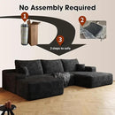 108" Sectional Couches for Living Room Modern Modular Sofa with L-Shape Couchs Upholstered Boneless Couch Deep Seat Sectional Couch with Chaise (Black, Right Facing Chaise+2Seaters+1Ottoman) by CozyNest Decor
